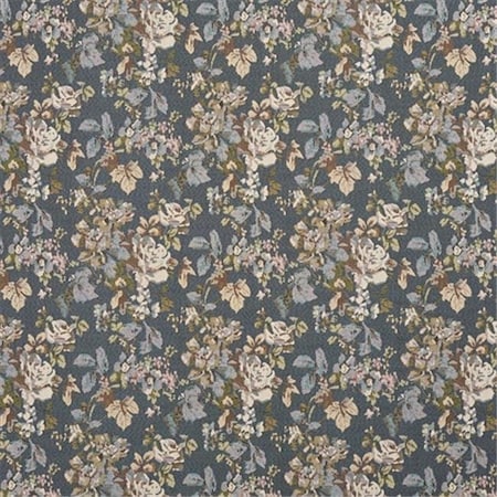 Designer Fabrics Designer Fabrics H864 54 in. Wide Blue; Ivory And Green; Floral Bouquet Tapestry Upholstery Fabric H864
